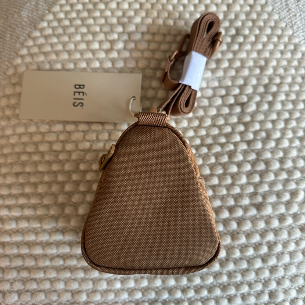 BEIS Camel Tan Expandable Crossbody Charm Bag with Shoulder Strap nwt LAST ONE - Picture 3 of 10